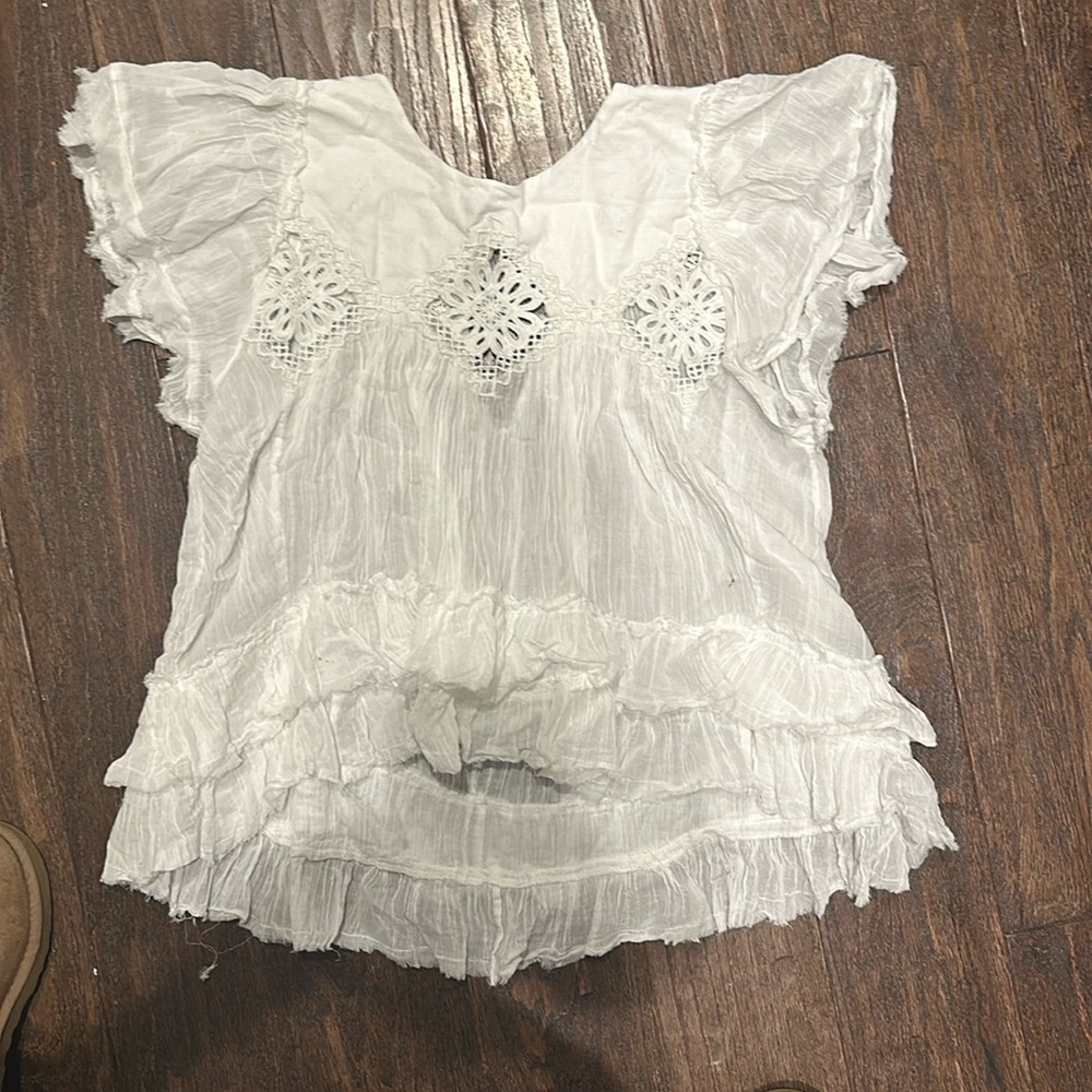 Free people white top size S
